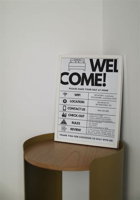 Minimalist Airbnb Host Welcome Sign Vacation Rental - Etsy in 2023 ...