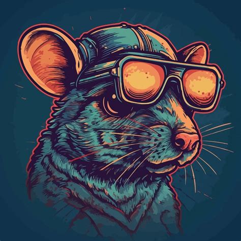 Premium Photo A Cartoon Rat Wearing A Hat And Goggles