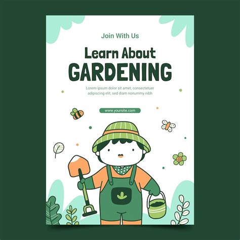 Free Vector Gardening And Cultivation Vertical Poster Template