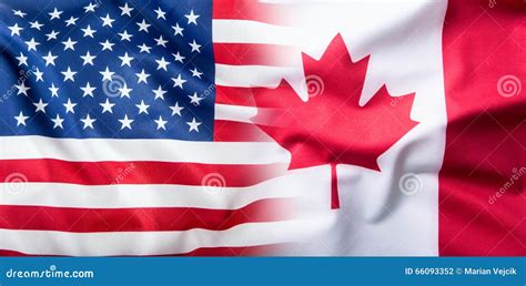 USA And Canada. USA Flag And Canada Flag Stock Photo - Image: 66093352