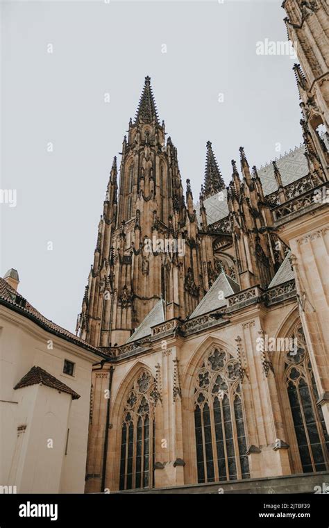 A Vertical Shot Of The St Vitus Cathedral In Prague Czech Republic