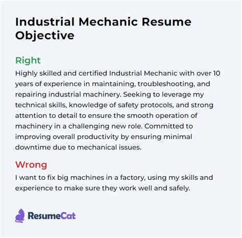 Top 18 Industrial Mechanic Resume Objective Examples