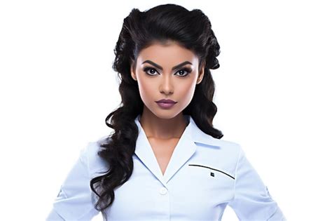 Premium Photo Portrait Of Beautiful Brunette Woman With Professional Makeup And Hairstyle