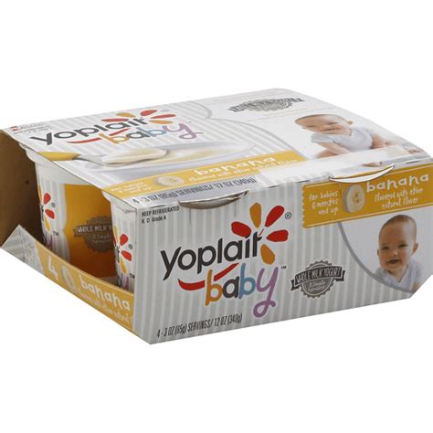 Yoplait Baby Yogurt, Whole Milk, Banana, For Babies 6 Months and Up ...