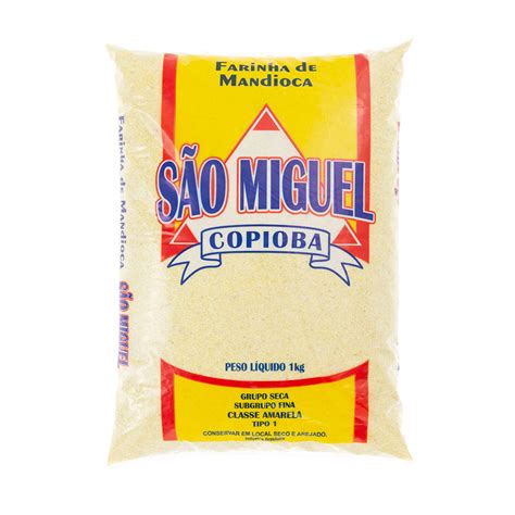 Farinha De Mandioca Marcas - Farinha de Mandioca Amarela Copioba São Miguel Arco Verde Pacote 1kg