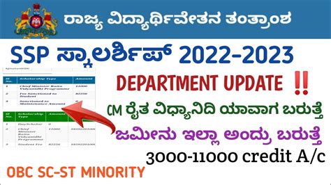 Ssp Scholarship Update Good News Ssp Scholarship Karnataka