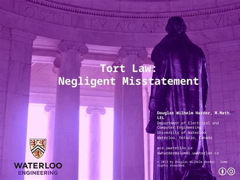 Pptx Tort Law Negligent Misstatement Douglas Wilhelm Harder Mmath