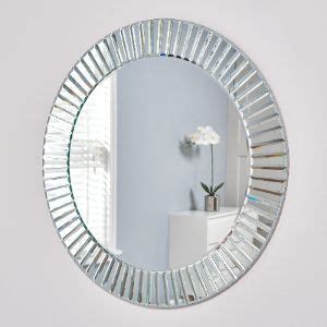 This Round Bevelled All Glass Mirror Is A Large Yet Elegant Wall