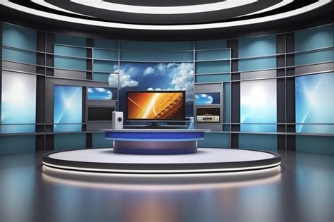 Premium Ai Image D Virtual Tv Studio News Backdrop For Tv Shows Tv