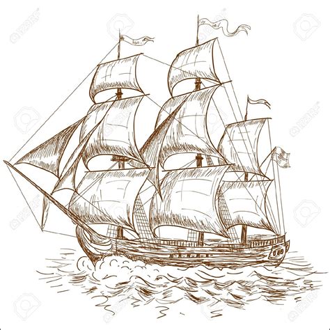 Sail Ship Drawing at GetDrawings | Free download