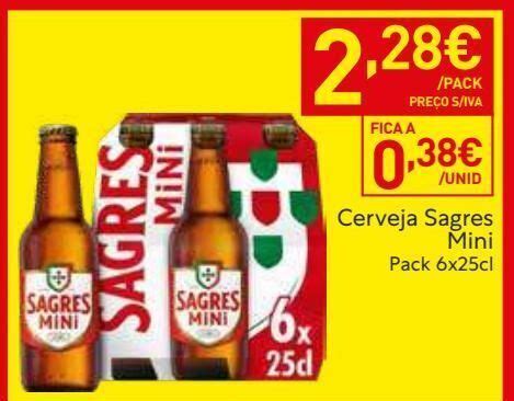 Promo O Cerveja Sagres Mini Em Recheio