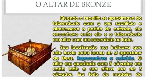 Da Cruz à Cristo Curiosidade Bíblica O Altar de Bronze do Tabernáculo