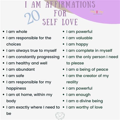 50 Affirmations For Self Love — The Healing Honey Affirmations Self