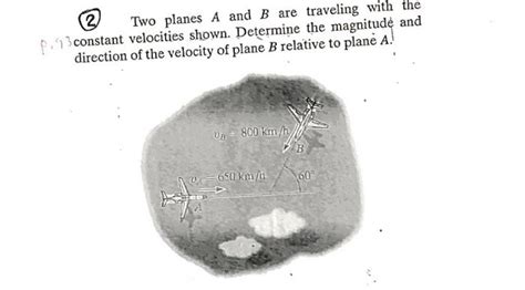 Solved Two Planes A And B Are Traveling With The P Chegg