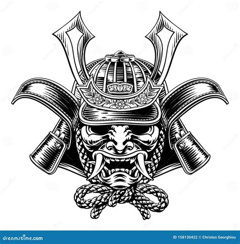 Shogun Mask And Swords Royalty-Free Stock Image | CartoonDealer.com ...