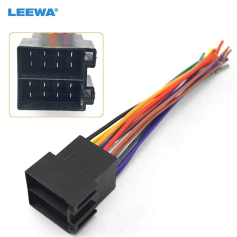 LEEWA 10pcs Universal Male ISO Radio Wire Wiring Harness Adapter