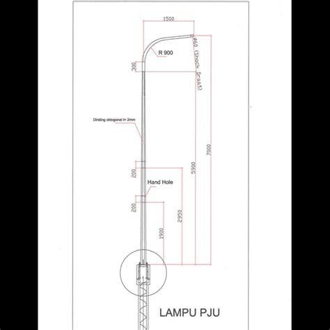 Jual Tiang PJU Tiang Lampu Jalan 9 Meter Oktagonal Single Arm Surabaya