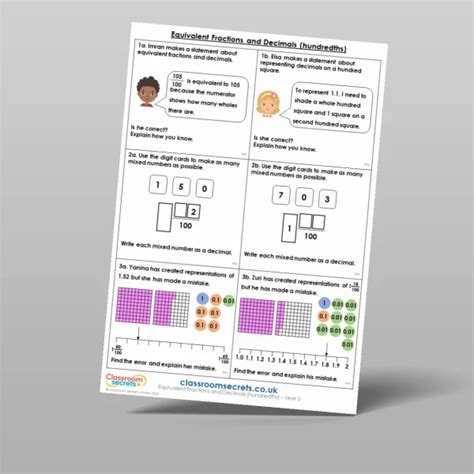 Equivalent Fractions And Decimals Hundredths Discussion Problem