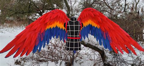 XL Movable Scarlet Macaw Wings for Cosplay Costume and Photoshoots ...