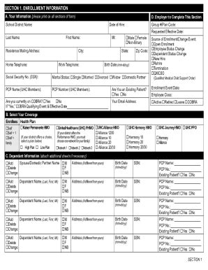 Fillable Online Senior Advantage Enrollment Form Kaiser