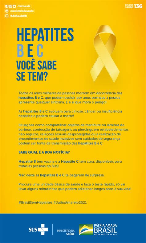 Campanha Julho Amarelo 2021 Departamento de Doenças de Condições