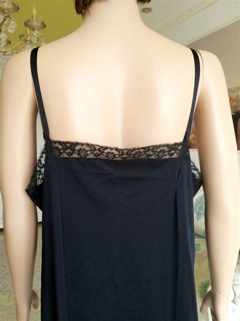 Black Nightgown Wedding Lingerie Sheer Slip Dress Bri Gem
