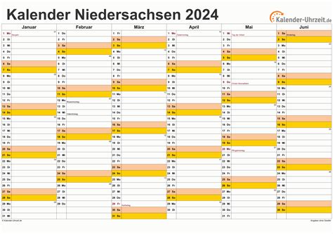 Feiertage 2024 Niedersachsen + Kalender