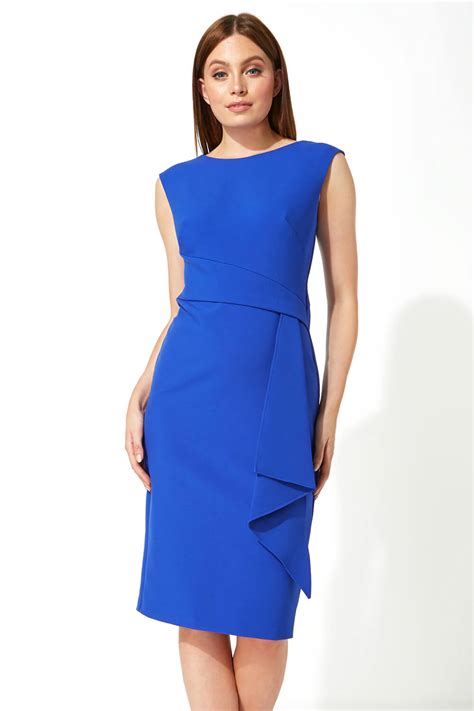 Ruched Waist Cocktail Dress In Royal Blue Roman Originals Uk