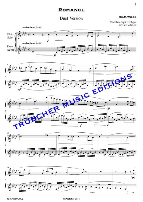 Widor Romance Suite For Flute Op