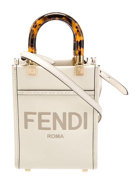 Fendi 2021 Mini Sunshine Shopper Tote Neutrals Totes Handbags