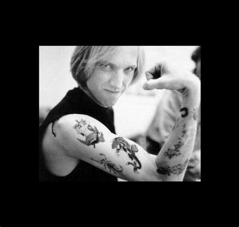 Tom Petty showing off fake tattoos - yes ladies they’re fake lol