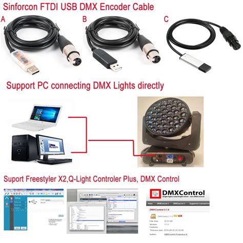 FTDI FT232R RS485 XLR 3P Dmx USB Control Kabel For