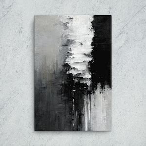 Black White Abstract Canvas, Black and White, Black White Wall Art ...