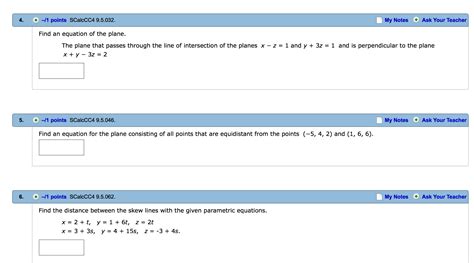 Solved Find An Equation Of The Plane The Plane That Chegg