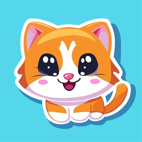 Premium Vector Cute Cat Hand Drawn Flat Stylish Mascot Cartoon