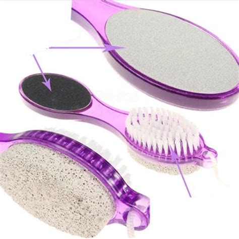 Aojian 4 In 1 Toe Nail Brush With Callus Remover With Pumice Stone