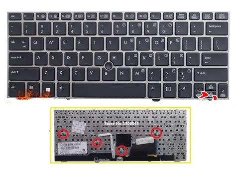 New US Keyboard For HP EliteBook 2170p 2170 Laptop Keyboard With Silver