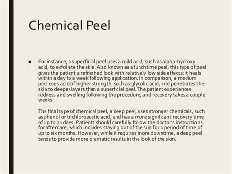 Chemical Peel Types