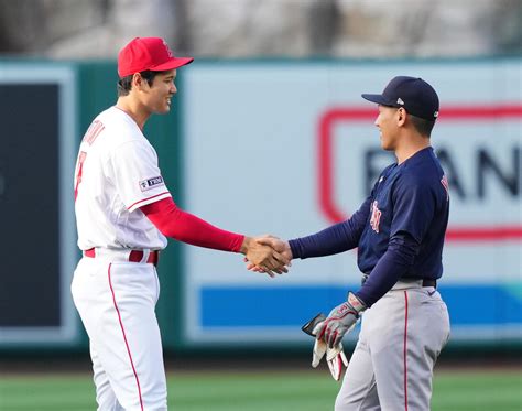 侍ジャパン同僚対決 エンゼルス大谷翔平「3番dh」、rソックス吉田正尚「2番左翼」 Mlb写真ニュース 日刊スポーツ