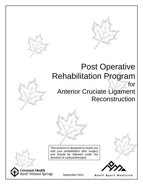 Pdf Post Operative Rehabilitation Program Anterior Cruciate