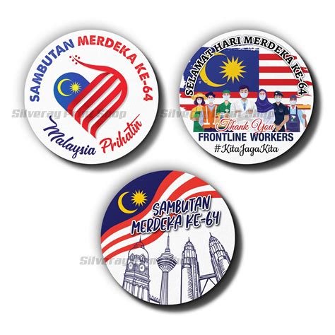 Sticker Malaysia Merdeka 64 2021 Hari Kebangsaan 64 2021 Bendera