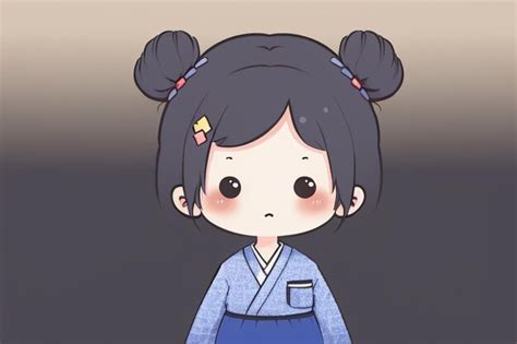 Premium Ai Image Cartoon Chibi Girl Wearing Ancient Chinese Hanfu