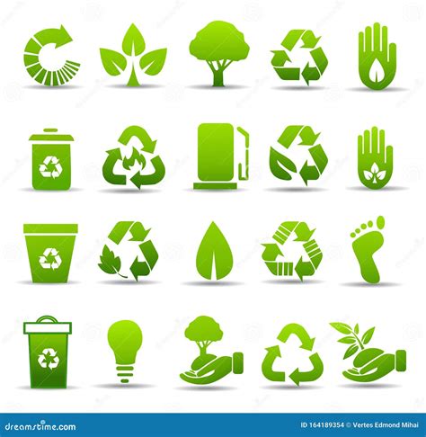 Conjunto De Vectores De Iconos De Medio Ambiente Reciclado Ilustración Del Vector Ilustración