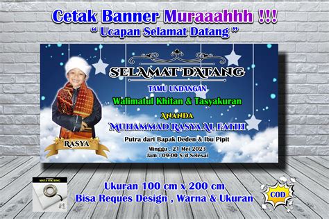 Banner Spanduk Selamat datang Tamu Undangan Walimatul Khitan Ukuran 100 ...