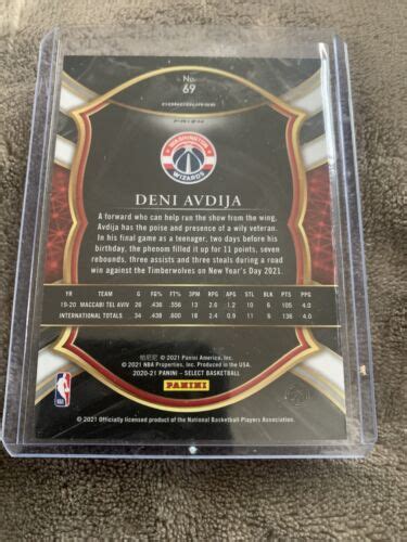 Deni Avdija Panini Select Red Orange Flash Prizm Rookie Rc