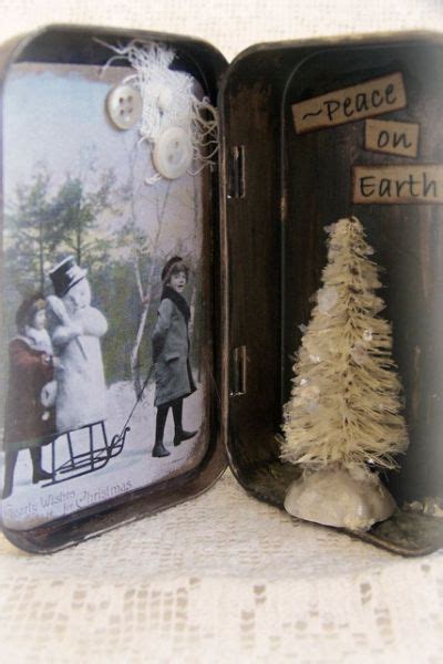 Ink Stains Altered Altoids Tin Vintage Christmas Vintage Christmas