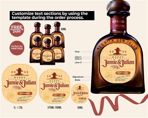 Custom Don Julio Reposado Label Personalized Tequila Label Bridesmaid