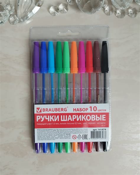 Шариковая ручка Brauberg Набор 10 цветов ассорти | отзывы