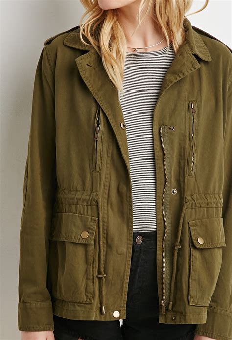 Forever 21 Classic Utility Jacket In Green Lyst