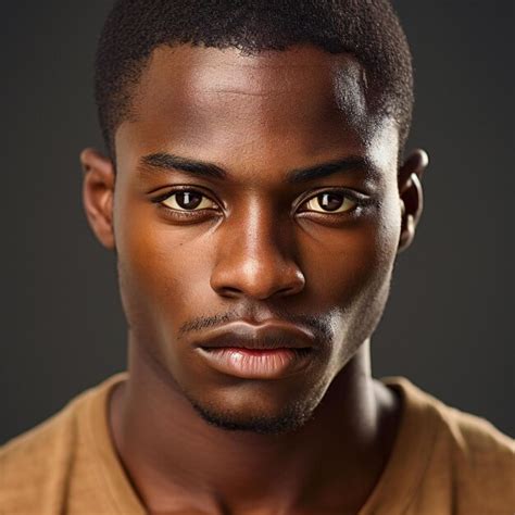 Premium Photo Close Up Portrait Of A Handsome Young African Man